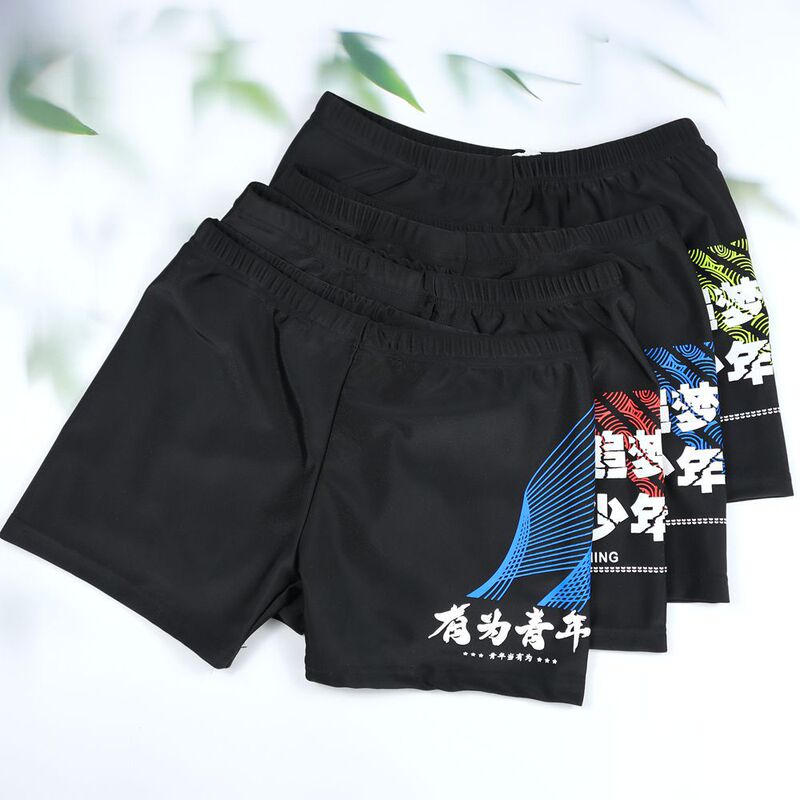 New boys' youth swimming trunks men's beach pants boxer plus size extra large swimming trunks swimming pool swimwear wholesale