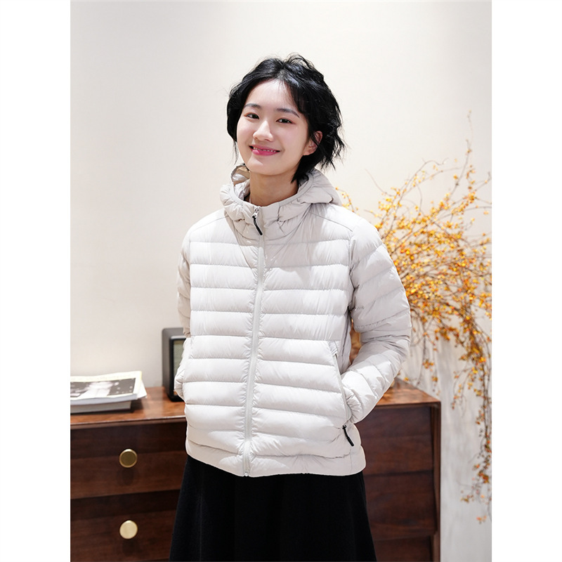 小个子轻薄短款连帽羽绒服女款2025年新款冬季保暖90白鸭绒外套|undefined
