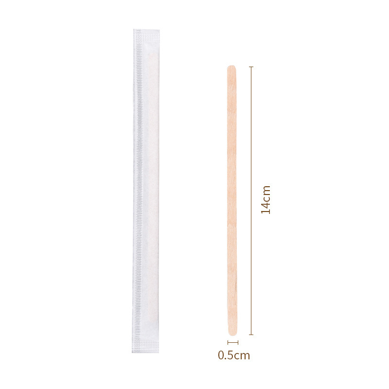 madera desechable barra de mezcla de café envasado independiente té de leche bebida caliente barra de mezcla de leche en polvo para bebés barra de mezcla de leche