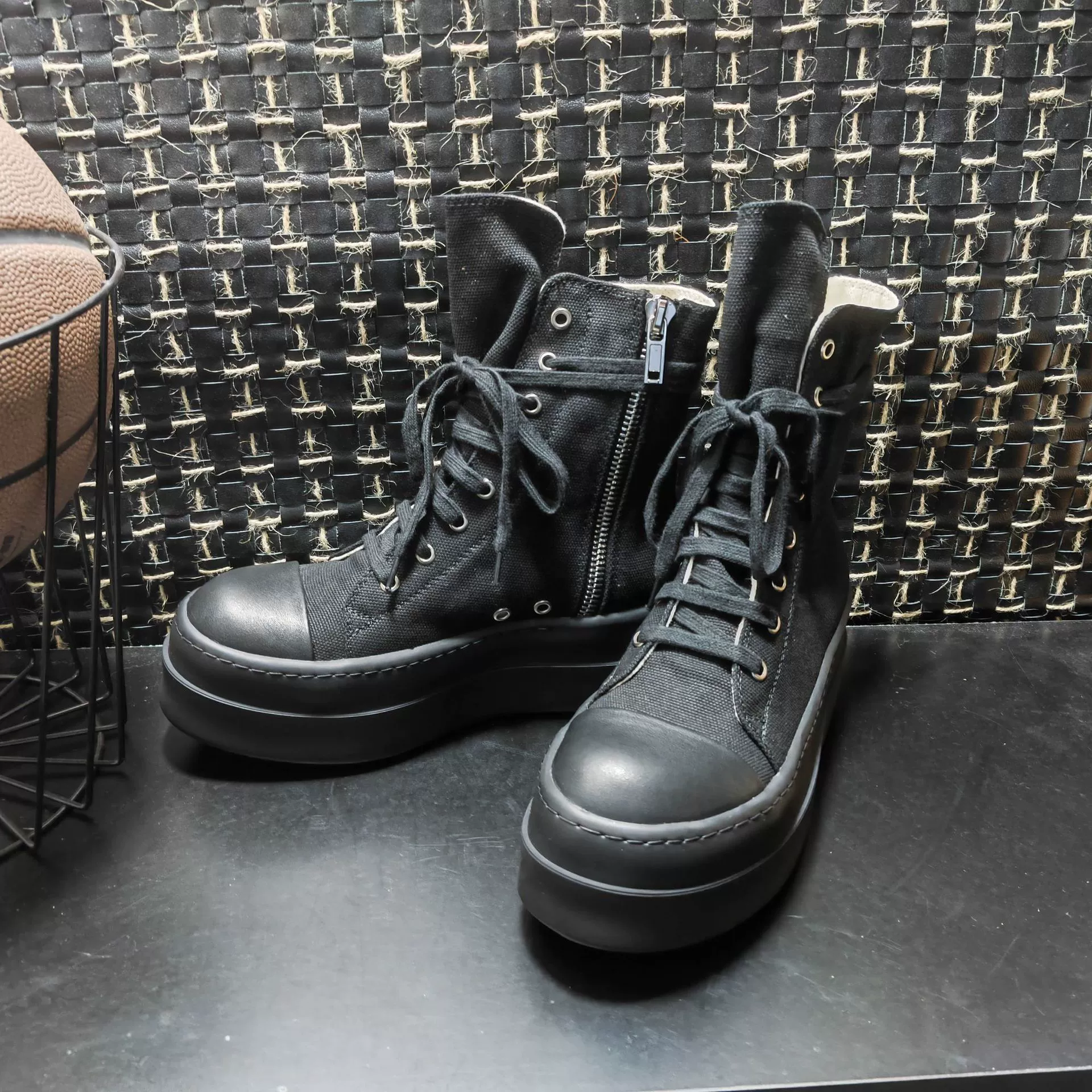 23S новая мужская обувь с высоким берцем из твила RO на толстой подошве, очень увеличивающая небесно-высоком каблуке, уличная мужская обувь на трибутоме, ботинки, туфли на платформе 7 см