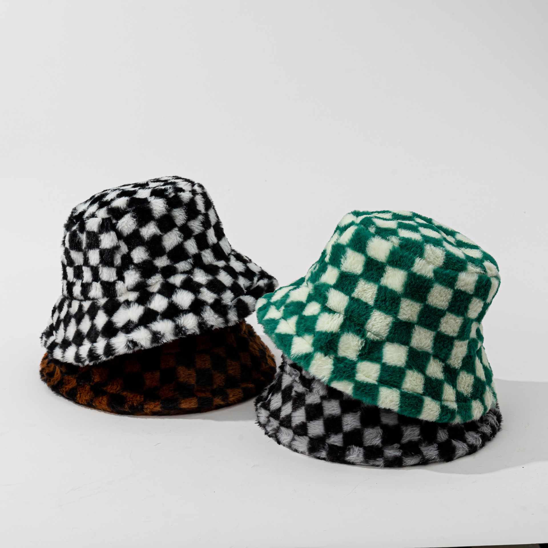 Unisex Basic Classic Style Checkered Printing Wide Eaves Wool Cap display picture 2