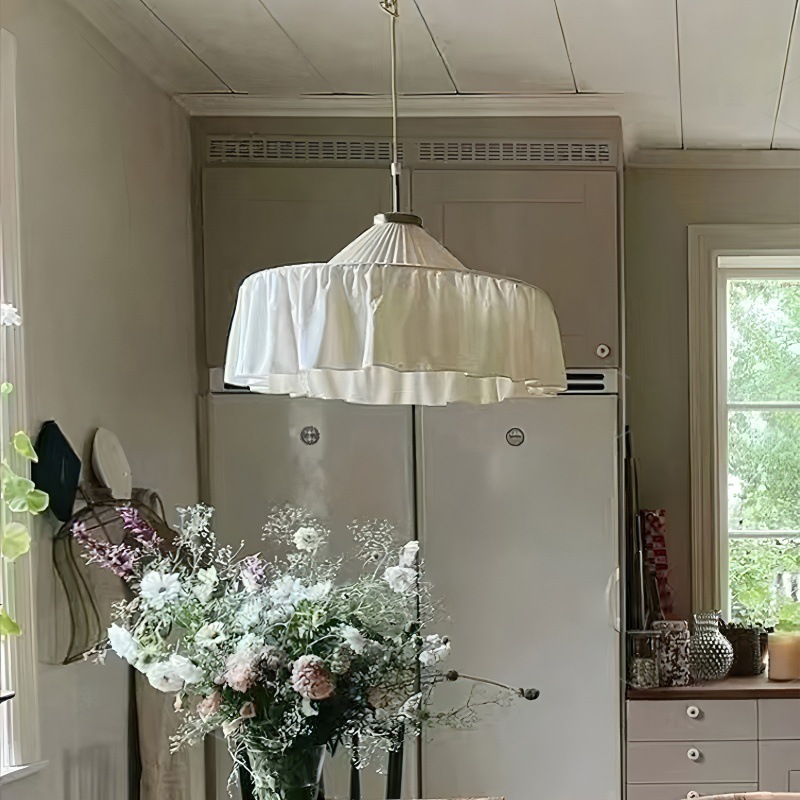 Nuevo estilo francés crema de viento restaurante lámpara candelabro sala de estar dormitorio estudio tienda de ropa decoración vivienda atmósfera lámparas de tela