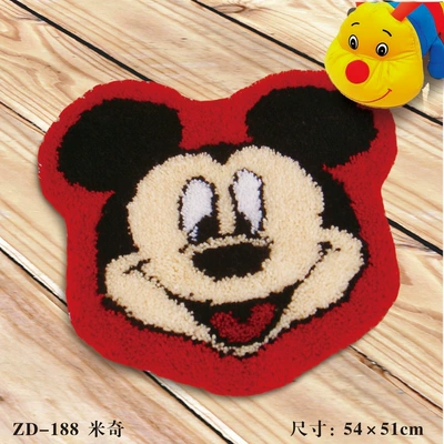 Avtomobil döşəmə paspasları — Embroidery Car Seat Mat Handmade Carpet - zd188-mickey-50cm-white-net-cross