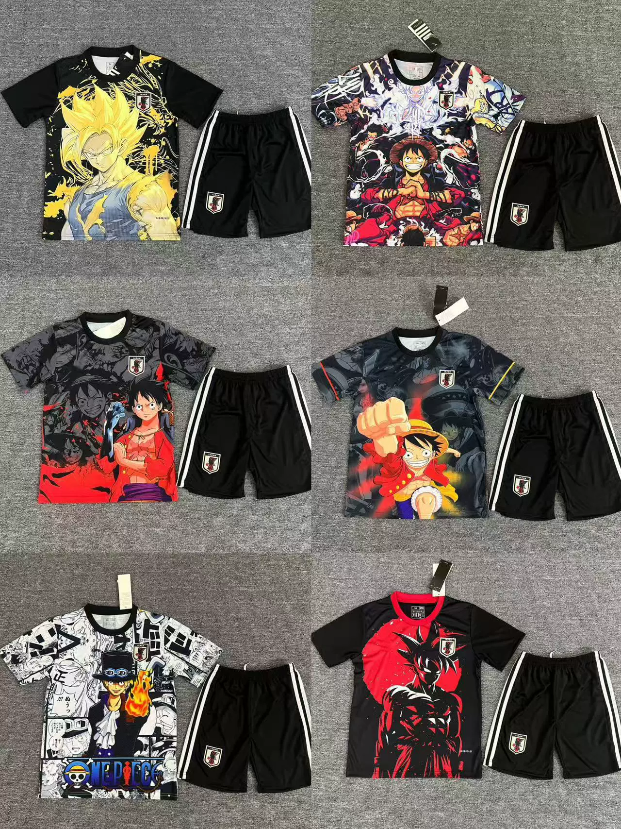 Новая японская специальная серия, детская одежда в стиле аниме, футбольный детский спортивный костюм Super Saiyan One Piece Tokyo