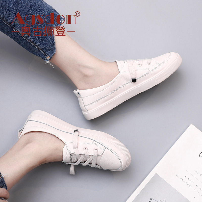 Augu Shiden White Shoes for Women, Breathable Shallow Mouth Sneakers for Spring and Autumn, 2026 New Model, Comfortable Slip-On Shoes for Students Augu Shiden White Shoes for Women, Breathable Shallow Mouth Sneakers for Spring and Autumn, 2026 New Model, Comfortable Slip-On Shoes for Students