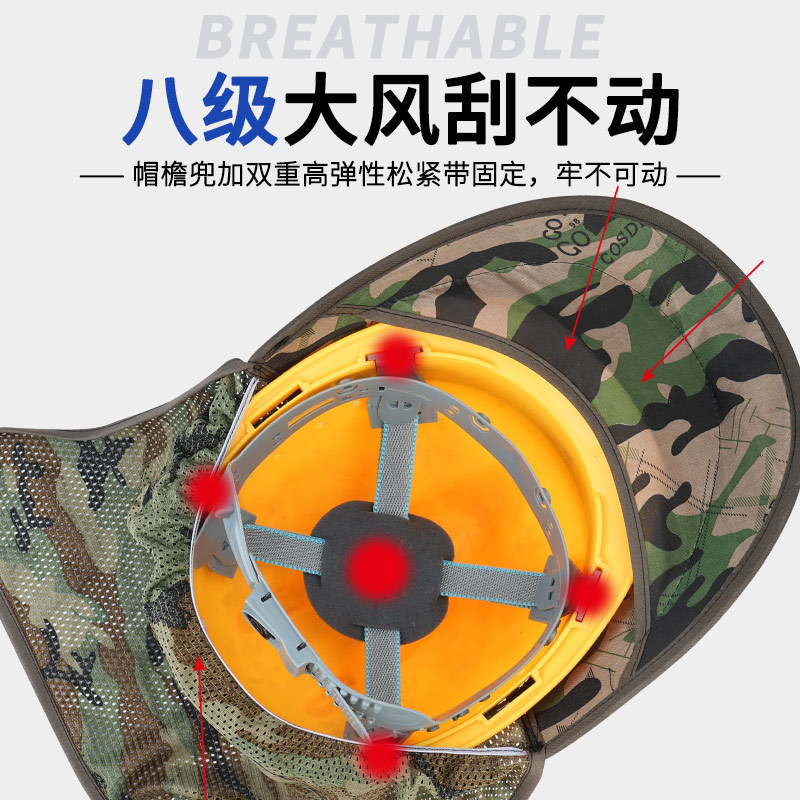 Casco de seguridad, sombrero para el sol, sombrero para el sol de verano, sombrero para el sol, cortina para el sol, sombrero para el sitio de construcción, parasol