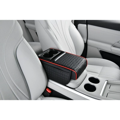 Pad Storage Car Tissue Box: Armrest box pad - 813black-and-red-line