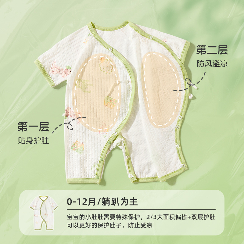 Ropa de verano para bebé recién nacido, estilo fino, manga corta, 0-3 meses, mono unisex para bebé, conjunto de verano para bebé