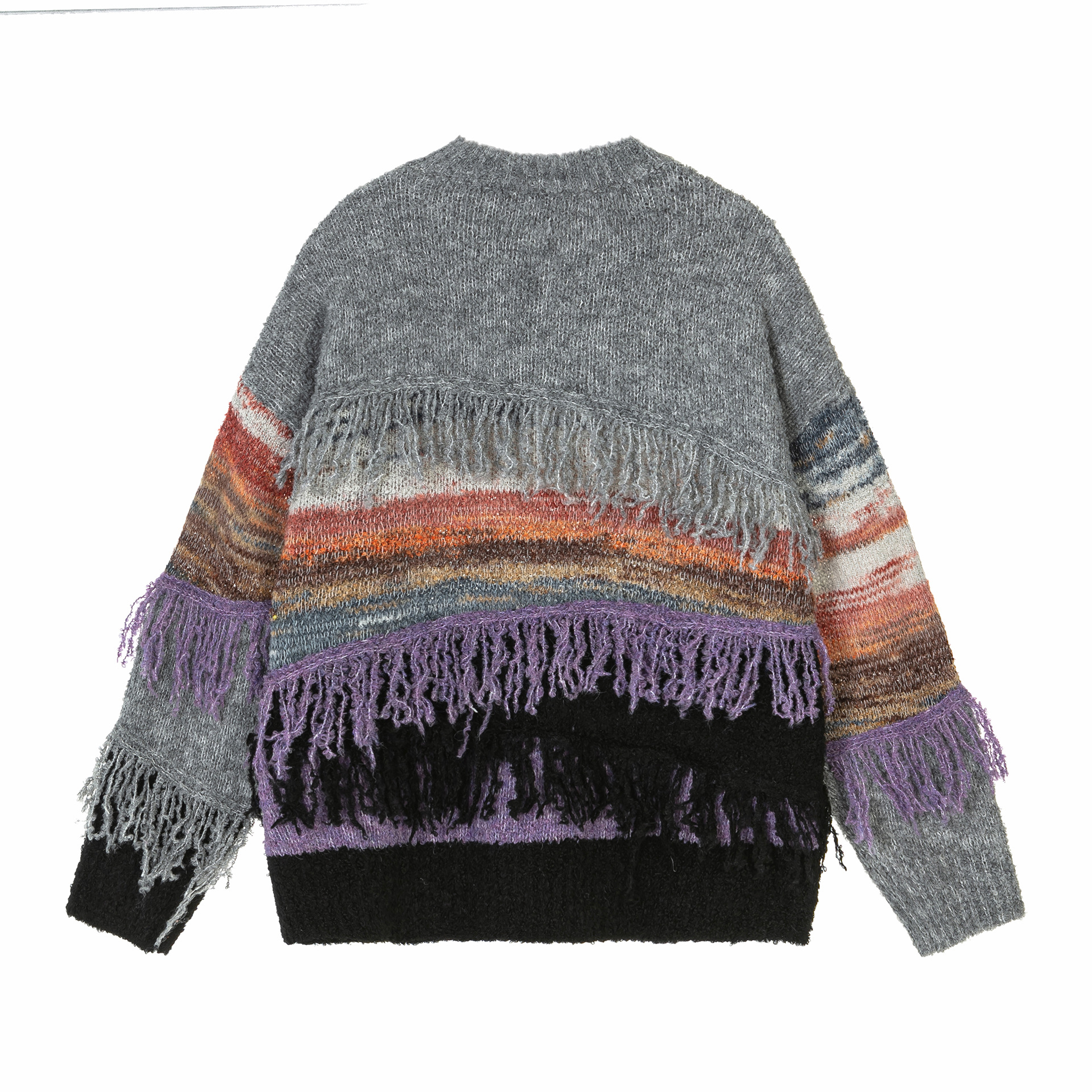Herrenbekleidung 2024 neuer High Street-Pullover aus amerikanischem Teddyfleece mit Quaste, farblich passendem Design für Männer und Frauen_voghion.com