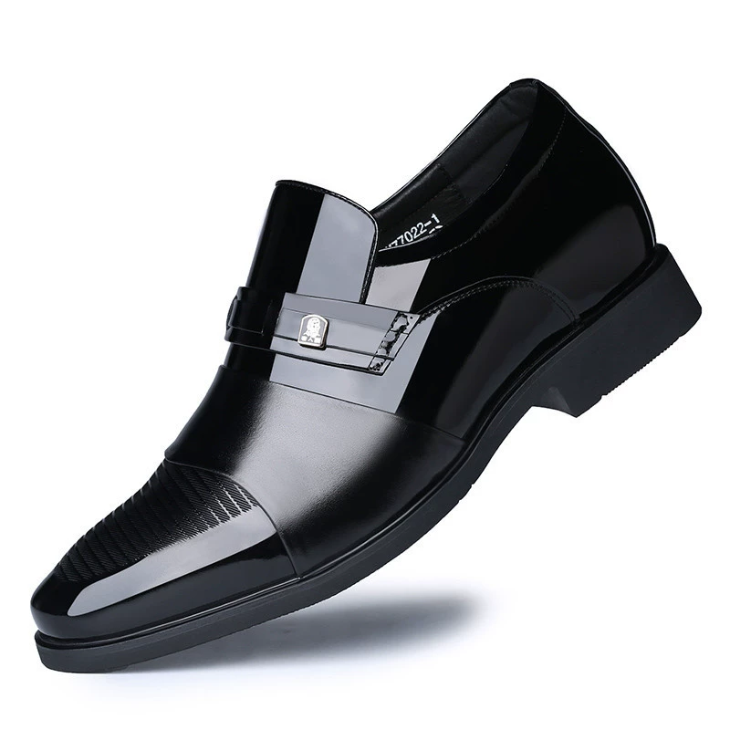 Мужская кожаная обувь с увеличенной головой старика на 6 см, Яркая кожаная деловая кожаная обувь, осенне-зимняя оптовая продажа, низкие свадебные туфли на флисовой подкладке