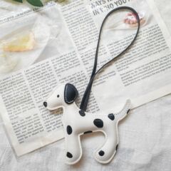 miu系斑点狗皮革挂饰潮流玩偶箱包挂件卡通挂坠服装辅料百搭配饰