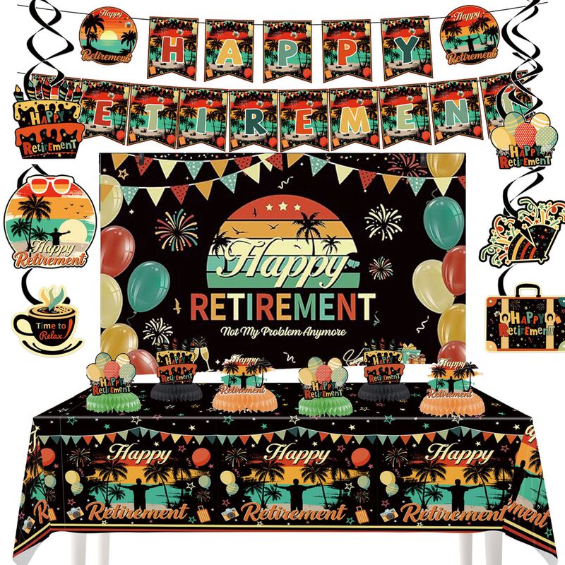 New Seaside Retirement Sunset Theme Party Disposable Tableware Set Paper Plates Tablecloth Knife Fork Spoon Family Gathering New Seaside Retirement Sunset Theme Party Disposable Tableware Set Paper Plates Tablecloth Knife Fork Spoon Family Gathering