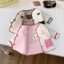 女童冬季棉衣加厚两面穿洋气2025秋冬装新款儿童夹棉外套宝宝保暖