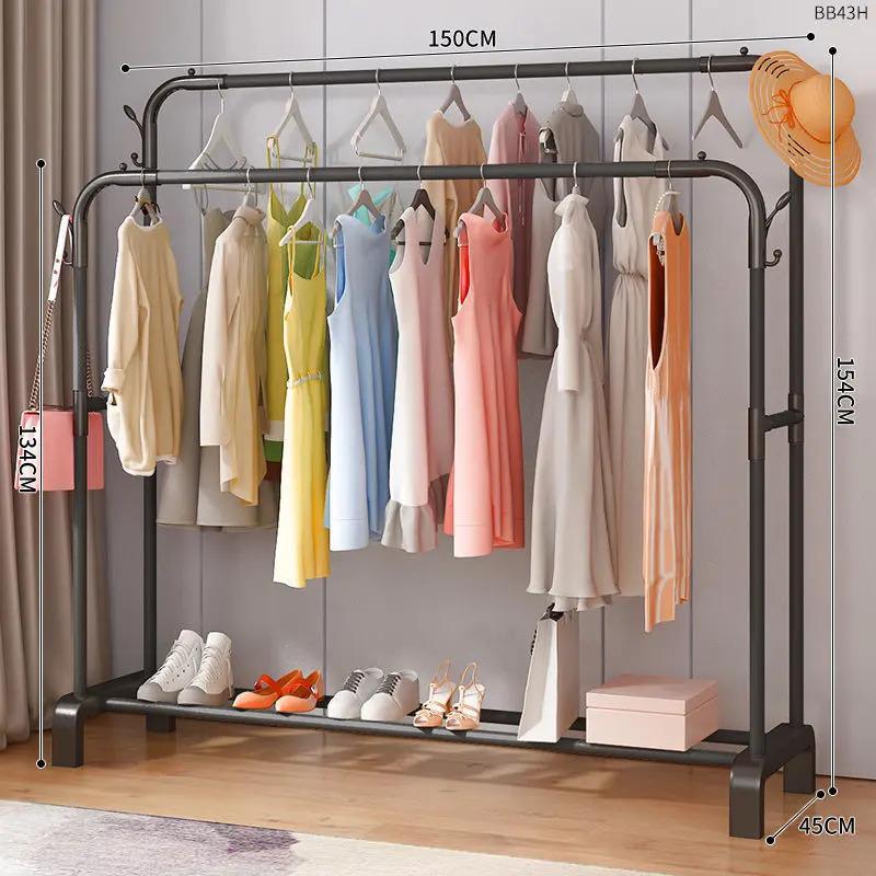 percha de ropa tipo piso para uso doméstico de alto grado colgar prendas de ropa rack varilla telescópica especial para balcón edredón