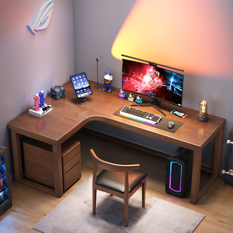Corner desk student home study desk L-shaped corner solid wood computer desk desktop corner bedroom e-sports table