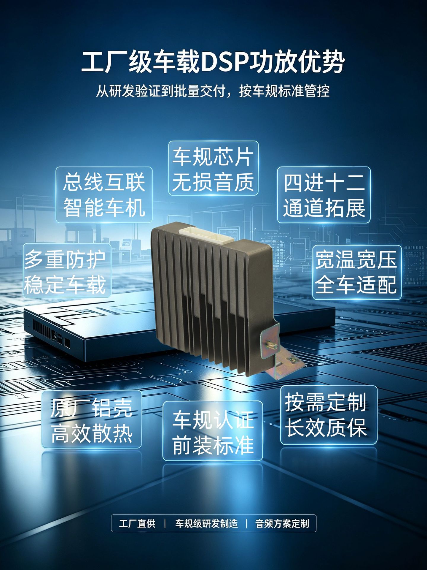 DSP car amplifier 16-channel audio processor high-power lossless modification analog car audio OEM