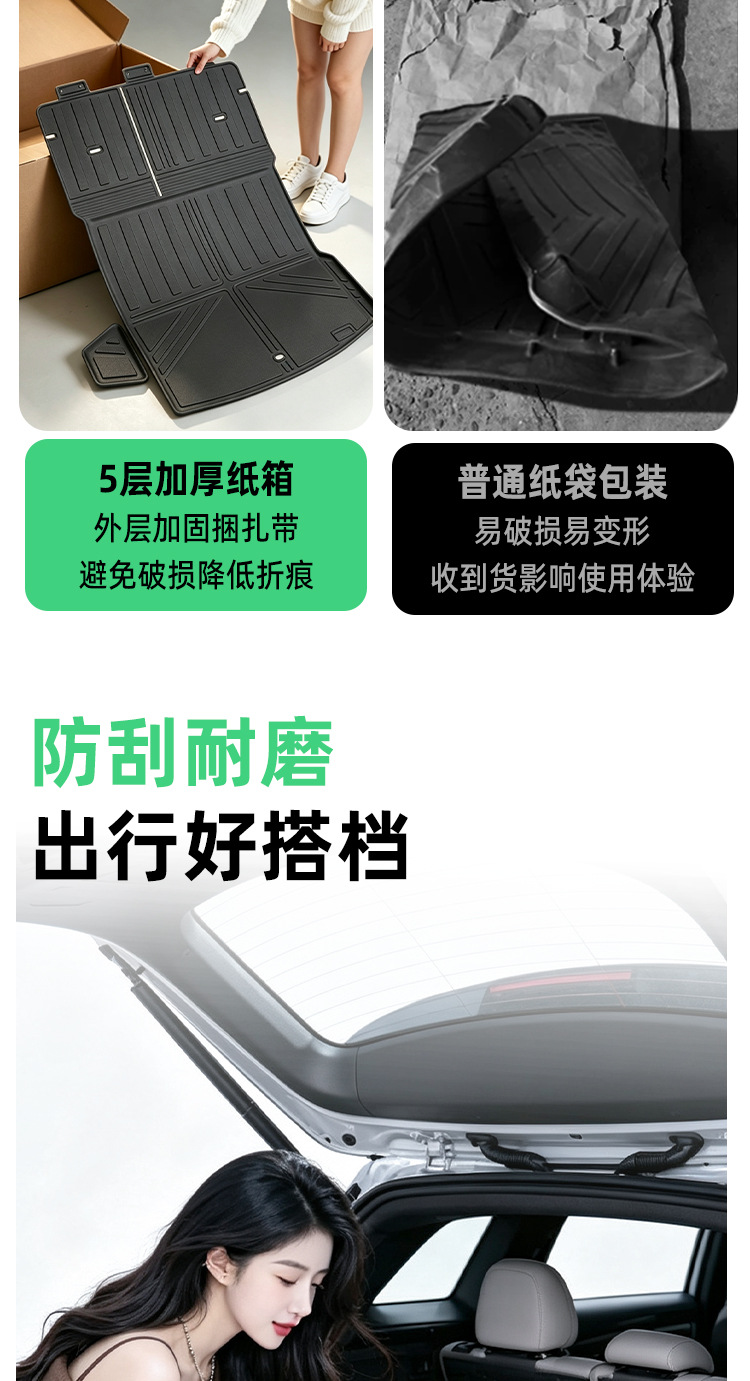 Suitable for 26 models of Haval Menglong PLUS, integrated TPE trunk mat, car anti-dirt mat, foot mat, trunk mat