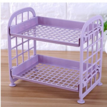 Cosméticos creativos de la joyería de doble capa plegable rack de almacenamiento simple escritorio del hogar Baño de almacenamiento rack de almacenamiento