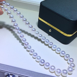 Australian White Pearl Necklace Seawater Pearl Necklace Nanyang Pearl Basic Round Strong Light Mirror Light
