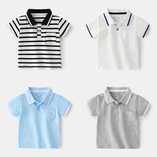 清新款时尚外出居家男童短袖POLO衫 都市潮流休闲学院风男孩短袖