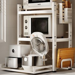 厨房抽拉式微波炉置物架台面三层一体电饭煲电器烤箱可抽拉收纳架