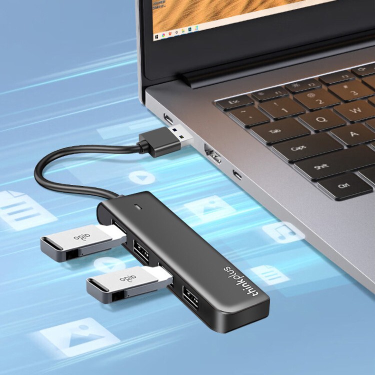 Suitable for Lenovo One-To-Four Hub Usb/Type-C Driver-Free Multi-System Compatible Plug-And-Play Hub