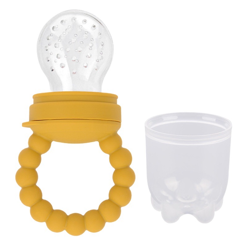 Bebé de silicona de frutas y verduras mordedura música infantil comer fruta suplemento alimenticio mordedura dispositivo de alimentación resistente a altas temperaturas grado alimenticio