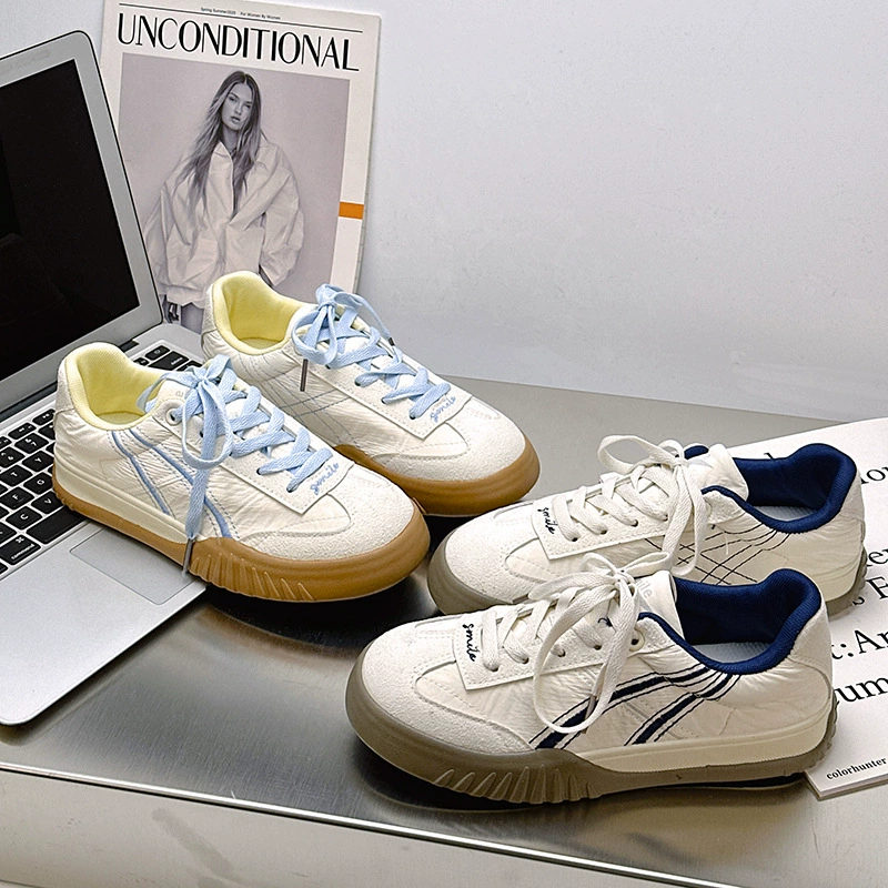 Женские кроссовки в корейском стиле 6073, лето 2025, новые, универсальные, нишевые, дышащие, повседневные, для фитнеса, белые.