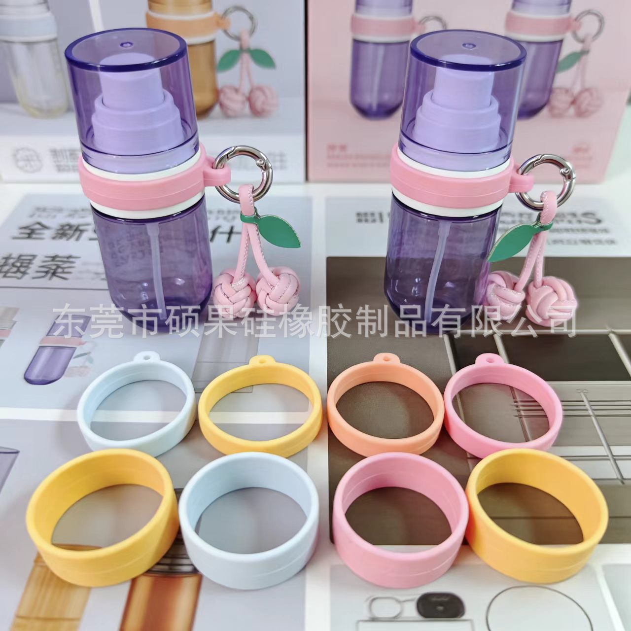 内径35mm超大圆形O型带眼孔软硅胶钥匙扣挂环瓶杆挂绳防丢环圈套