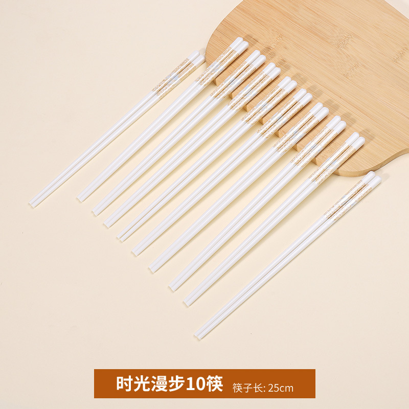 Qianlijiangshan 家庭用高級セラミック箸、抗菌、防カビ、滑り止め、食品グレード、高温耐性、金彩セラミック箸|undefined