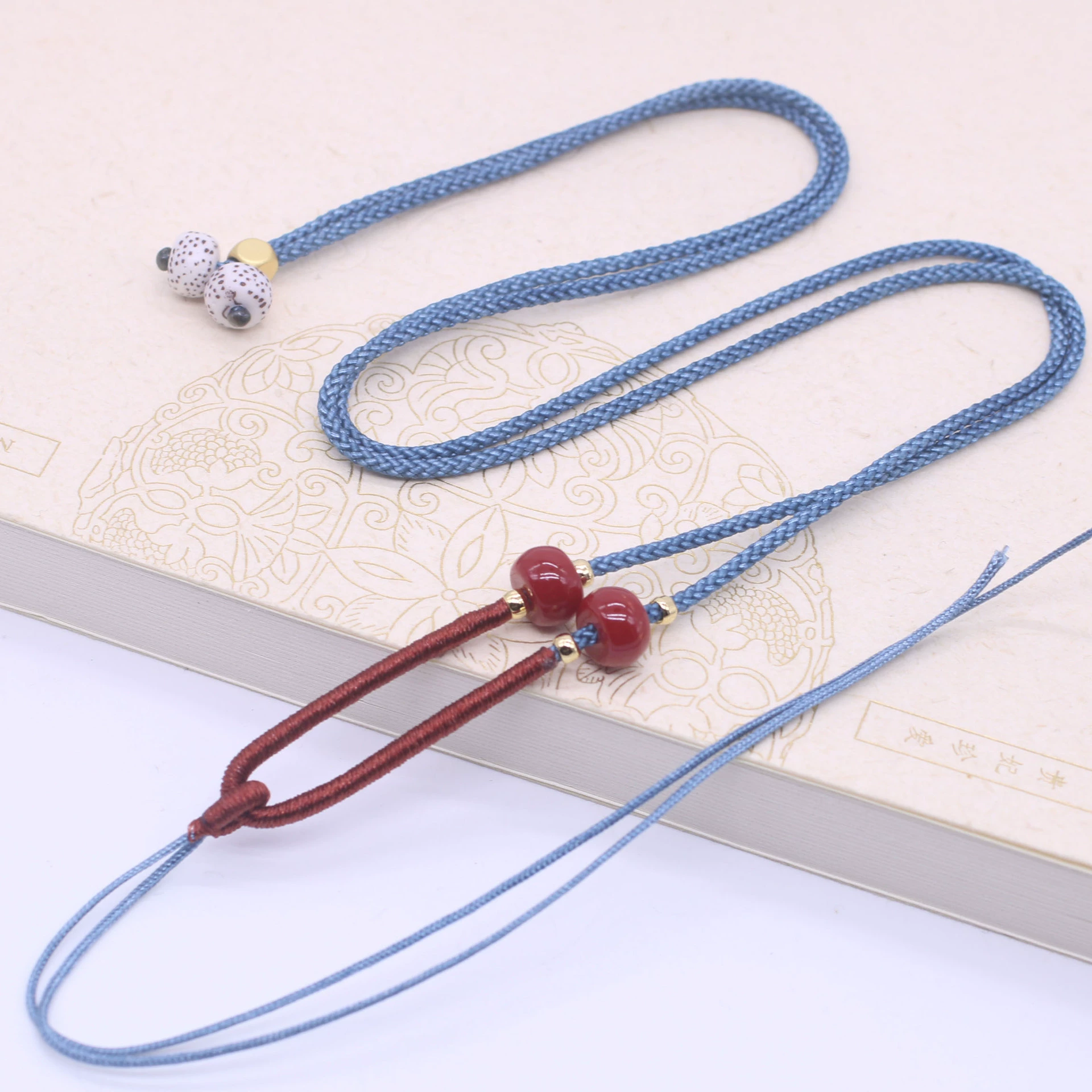 Подвеска, стропа, тканые ювелирные нефриты, шнур necklace, кинбар