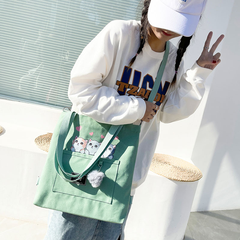 Large-capacity canvas bag 2024 new style fashionable and trendy student class bag, Korean-style simple tutorial bag, one-piece consignment undefined