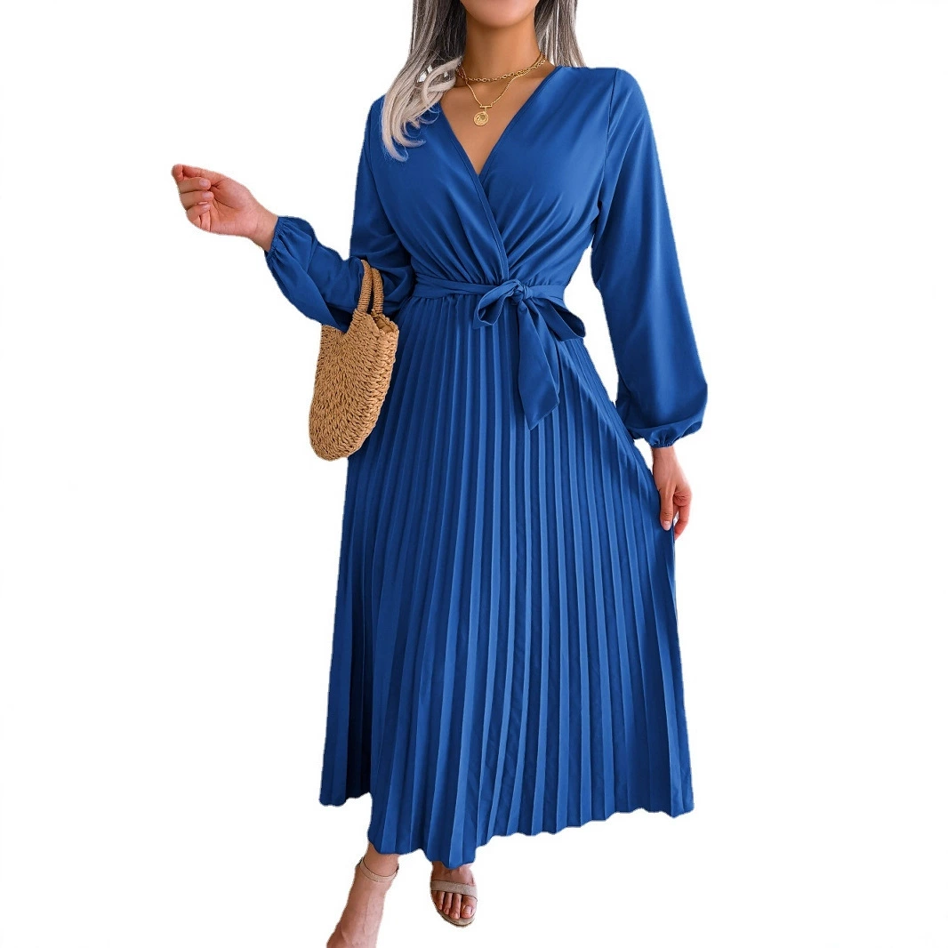 Летняя длинная юбка в европейском стиле с V-образным вырезом, импорт из Amazon, бренд 1