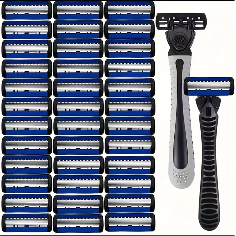 Foreign Trade Supply Brand New 6-Layer Manual Razor Blade Men's Razor Old-Fashioned Shaving Razor Replacement Blade