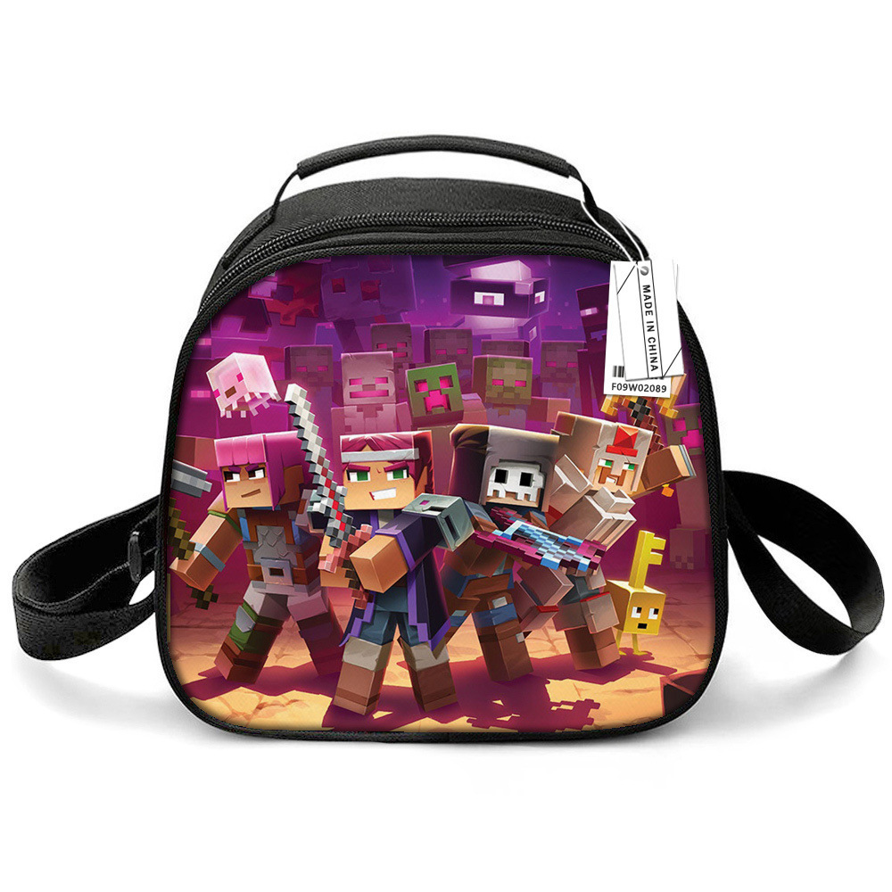 Anime Portable Lunch Bag Minecraft Insulated Lunch Bag Ice Bag Children's Outdoor Picnic Bag