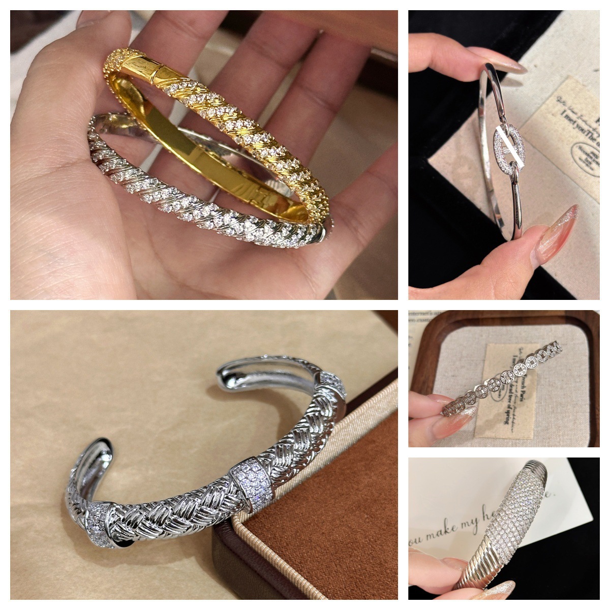 Full Diamond Four Leaf Clover Bracelet For Women Light Luxury_voghion.com