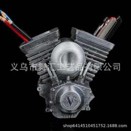 跨境新款 Engine带 V8 引擎的笔筒发动机笔筒Pen Holder with V8