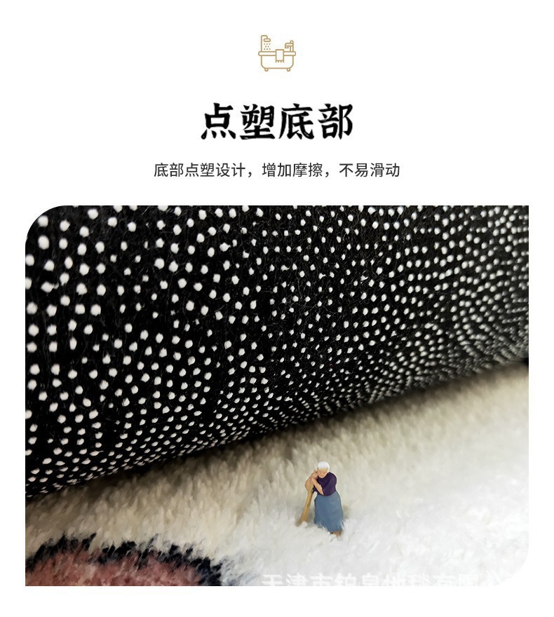 Temu Hot-Selling Heterosexual Imitation Cashmere Bathroom Door Absorbent Foot Mats Home Entrance Floor Mats Ready for Delivery