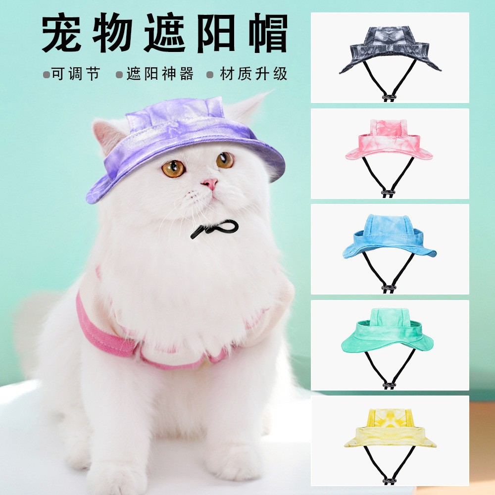 Sombrero para el sol para mascotas, mini sombrero de vaquero, protección UV, protección solar, sombrero de gato de peluche, casco al por mayor
