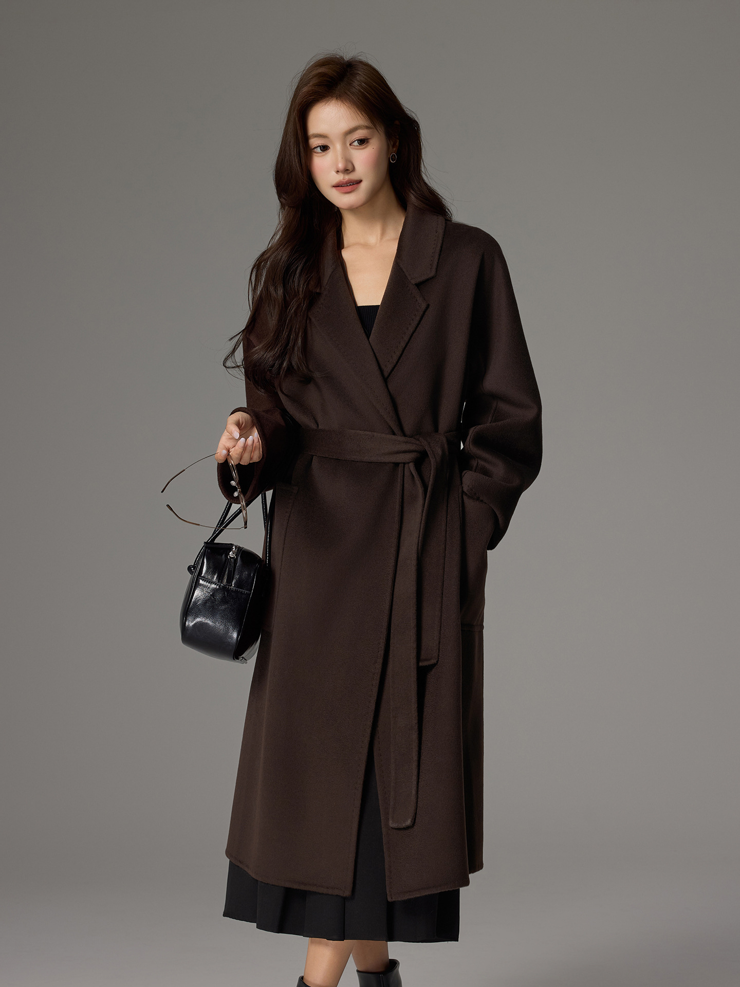 Demi-season double-sided cashmere long coat