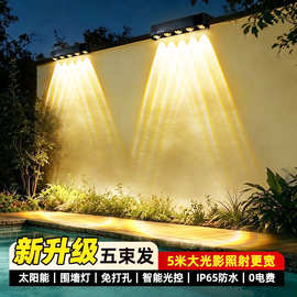 太阳能庭院灯户外防水洗墙灯家用围墙灯花园氛围布置景观装饰射灯