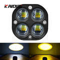 汽车LED工作灯 3英寸40W 5D白黄双色强聚光方形射灯 摩托车灯改装