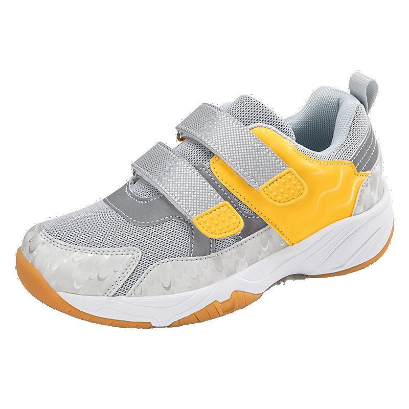 Zapatos de bádminton, zapatos para niños de cuatro estaciones, transpirables y fluorescentes al aire libre, entrenamiento de velcro transpirable para interiores, zapatos deportivos resistentes al desgaste