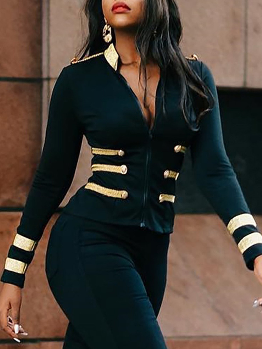 Saco Blazer Ajustado de Punto de Poliéster y Elastano con Cremallera para Fiestas