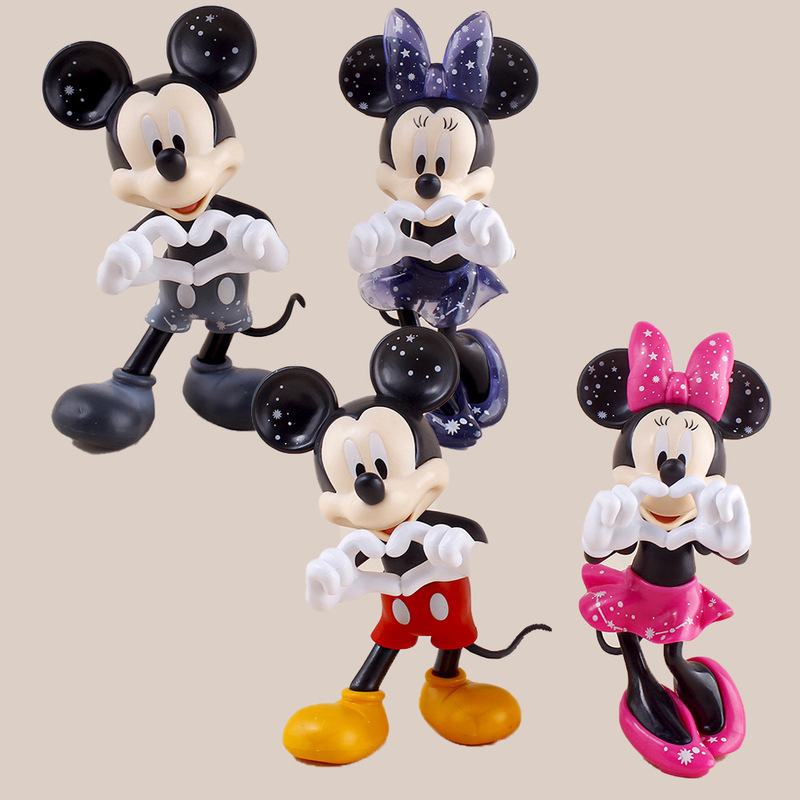 ミッキーマウスミッキーミニーフィギュアウェディングドレスバレンタインデーケーキデコレーションギフトホームデコレーション車の人形|undefined