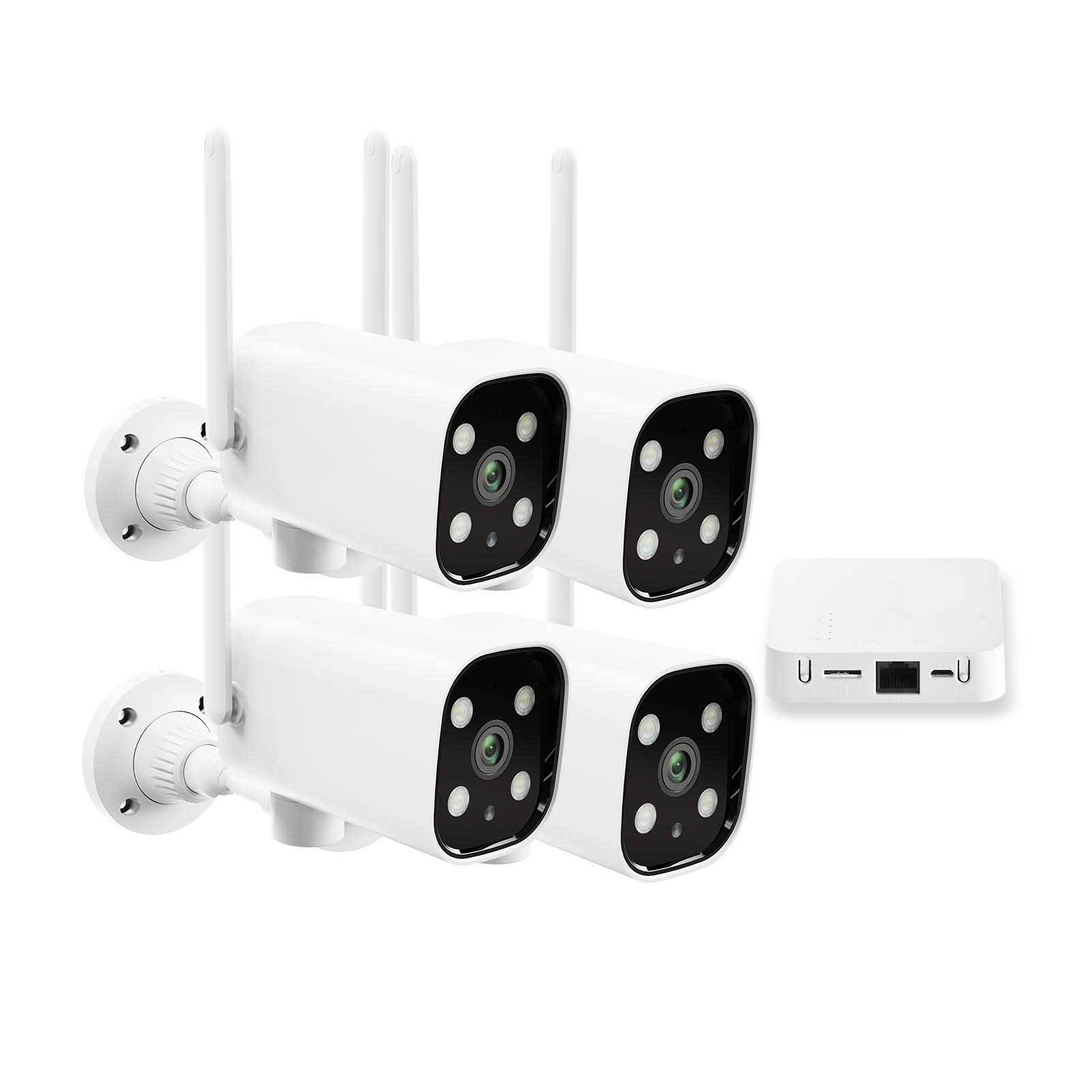 300万无线智能监控设备套装 MINI四路家用高清夜视监控摄像头|ms