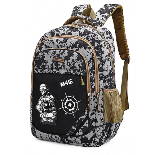 Manufacturer of cross-border schoolbags for primary and secondary school students, boys and girls, camouflage schoolbags for grades 1-3-6, large-capacity spine-protecting backpacks
