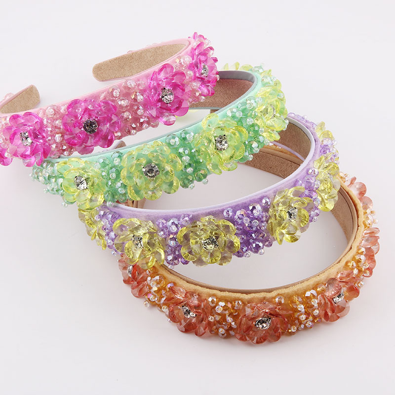 New Fashion Transparent Crystal Flower Diamond Headband display picture 1