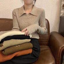 领软糯毛衣内搭秋冬装女2023年新款气质打底针织衫独特别致上长袖