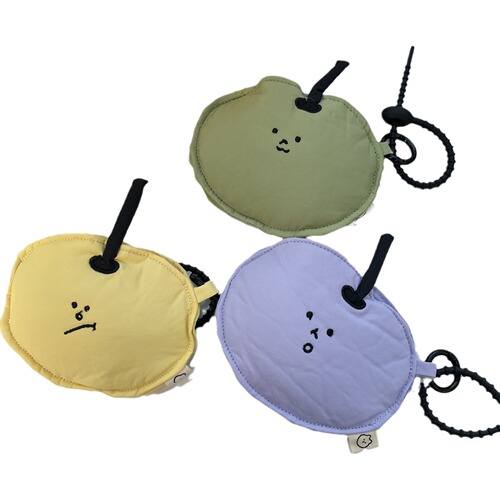 Emoji Apple Coin Purse Creative Fruit Headphone Storage Bag Cute Cartoon Cream Style Apple Bag LQB17